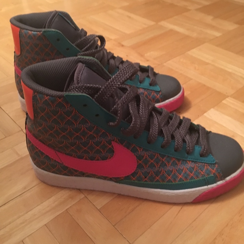 Colorful Nike high-top sneakers